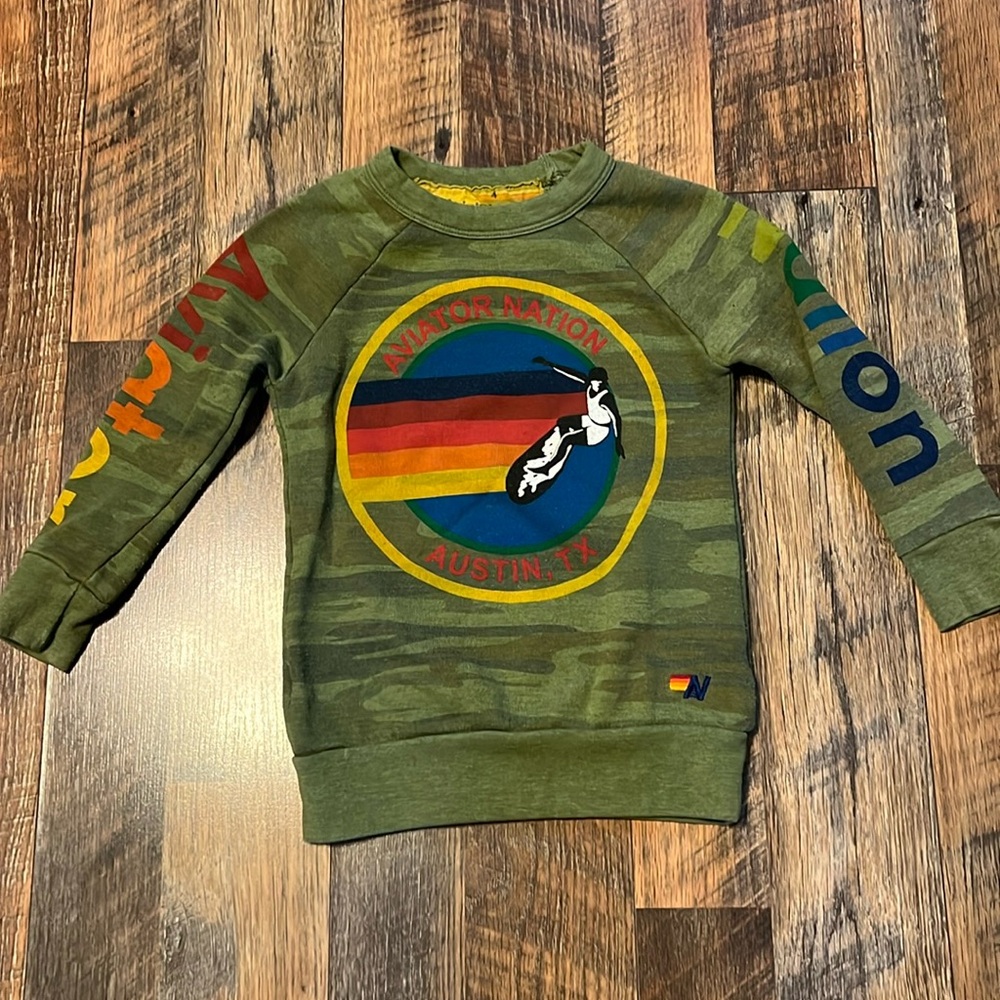 Kid’s Aviator Nation Malibu Sweatshirt - Camo Kids Youth Boys Size 4